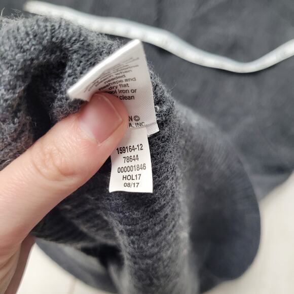 Athleta Hanover merino wool gray knit sweater long V neck - Picture 7 of 10